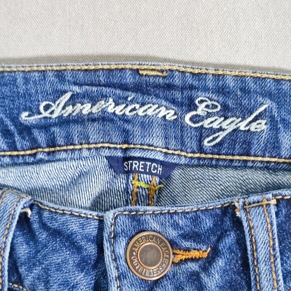American Eagle jeans women's size 6 Long denim blue Favorite Boyfriend Boot cut - Picture 7 of 14